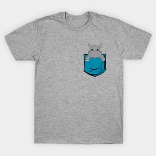 Pocket hippo with surfinghippos written on bottom T-Shirt